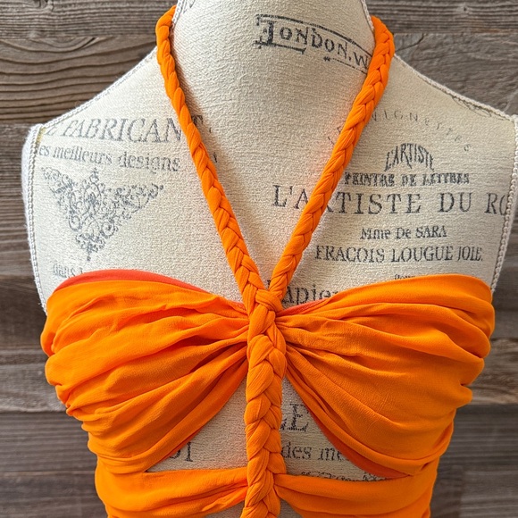 farm RIO Macaw Scarf Cut Out Maxi Dress in Color Block Multi Size Small NWT - Picture 6 of 14